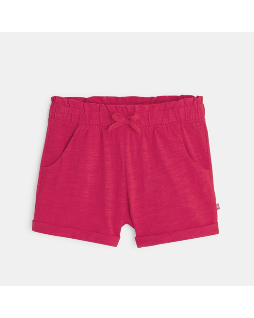 Short en jersey uni rose fille