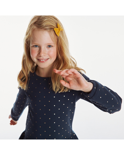 Robe molleton imprimé étoiles bleue fille
