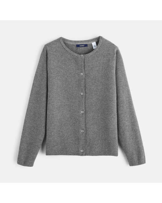 Gilet boutonné gris fille