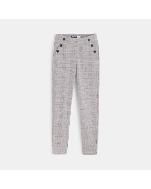 Jegging à carreaux rose fille