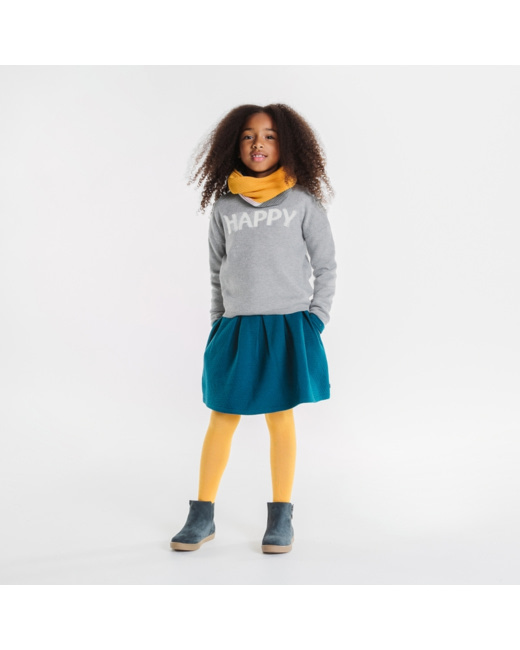 Pull à message gris fille