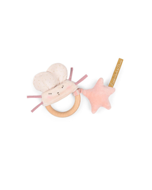 Hochet anneau bois souris La petite école de danse