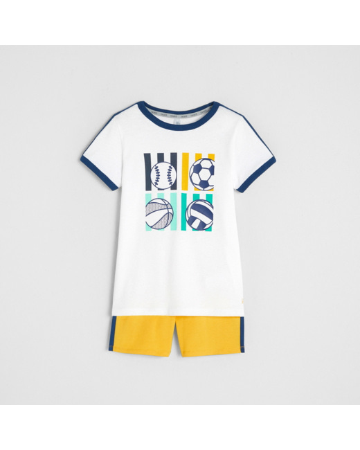 Pyjama short 2 pièces jaune garçon