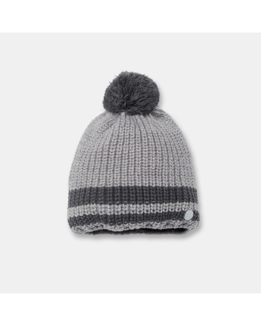 Bonnet en tricot doublé polaire gris garçon