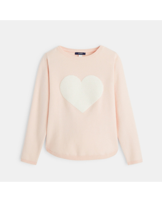 Pull à côtes Ottoman rose fille