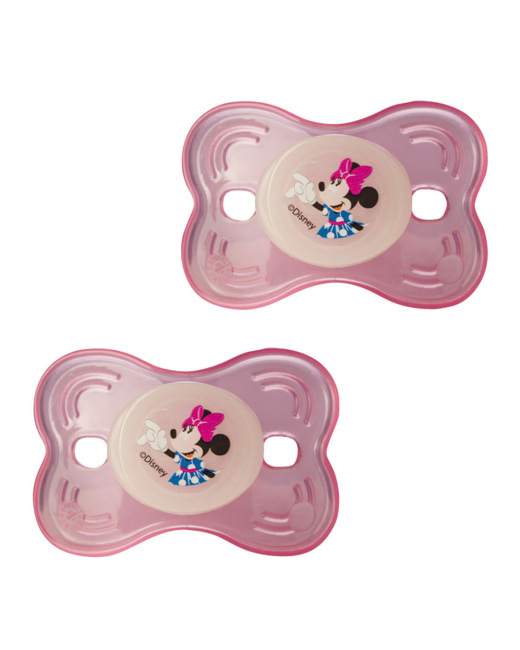 Lot de 2 sucettes nuit Disney Minnie Pink Girl