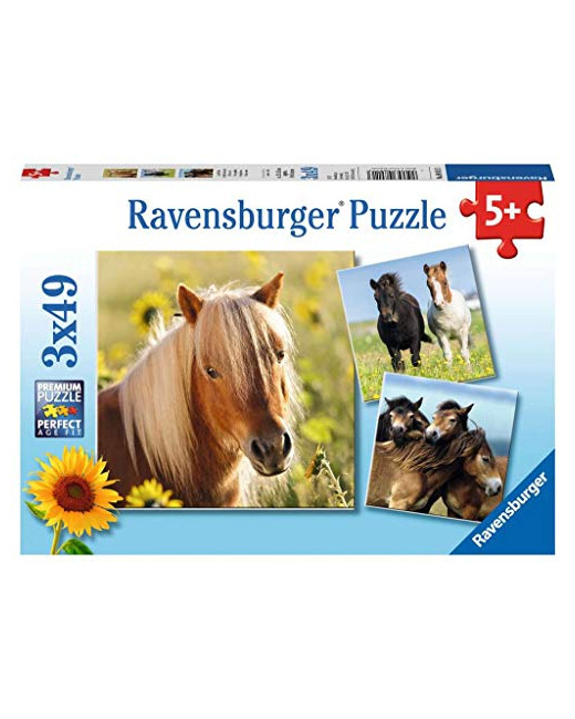 Puzzle - Adorables poneys - 3x49 pièces