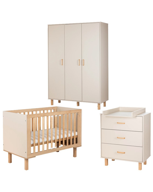 Chambre bébé armoire commode et lit évolutif Laura