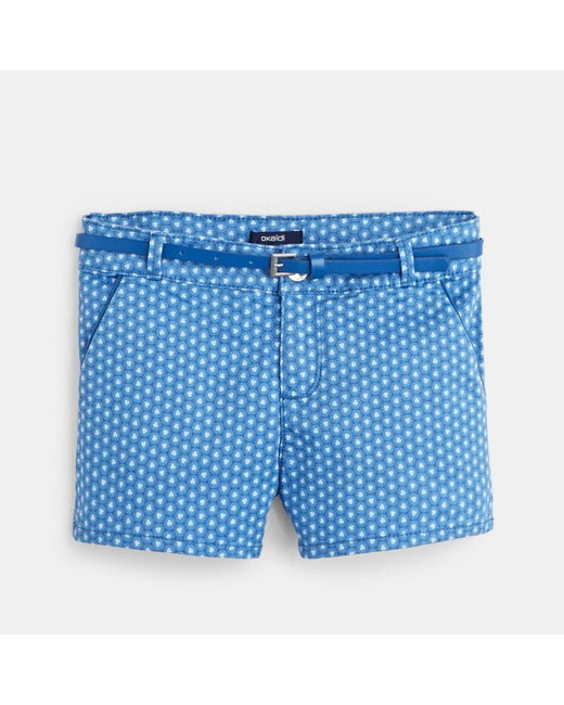 Short imprimé turquoise fille