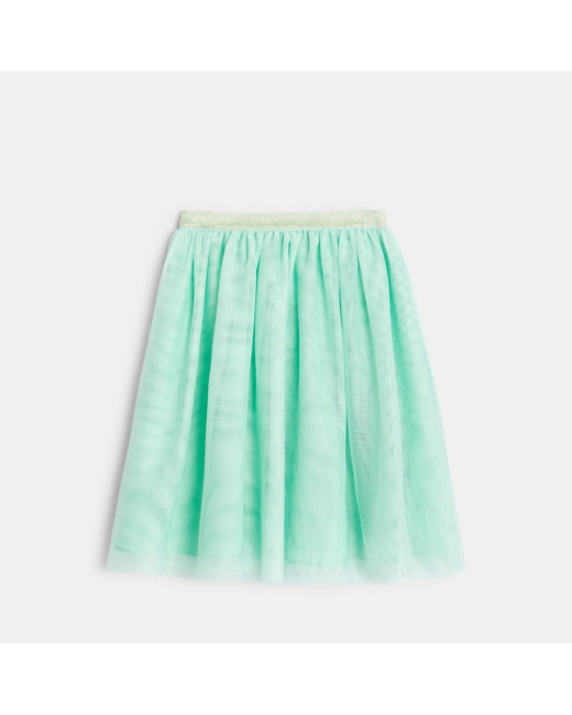 Jupe jupon en tulle pailleté verte fille