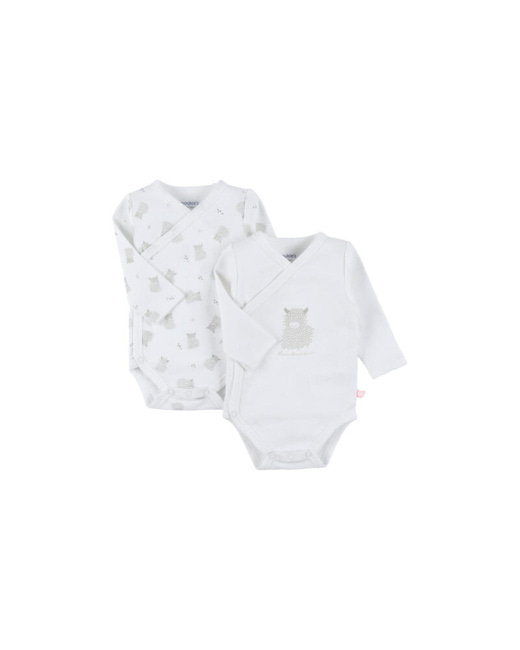 Lot de 2 bodies croisés en jersey coton bio