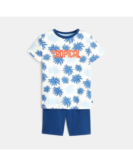 Pyjama 2 pièces en jersey bleu garçon