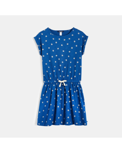 Robe rayée en jersey bleue fille