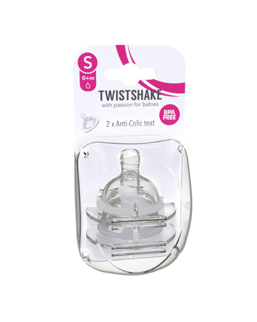 Lot de 2 tétines anti-colique en silicone ultra souple