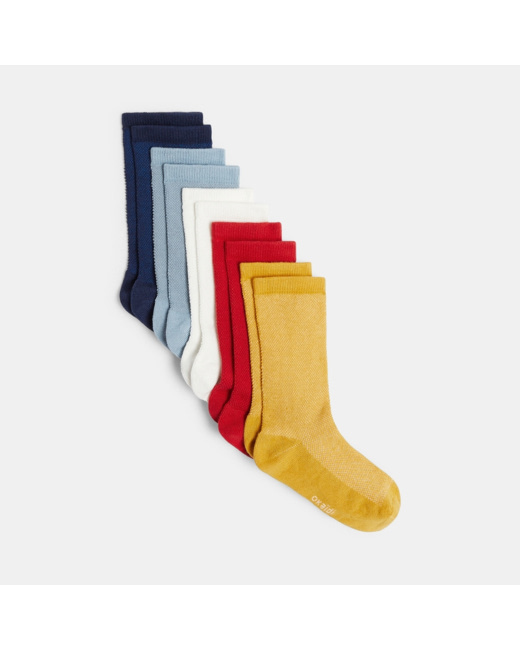 Chaussettes unies (lot de 5) rouges garçon