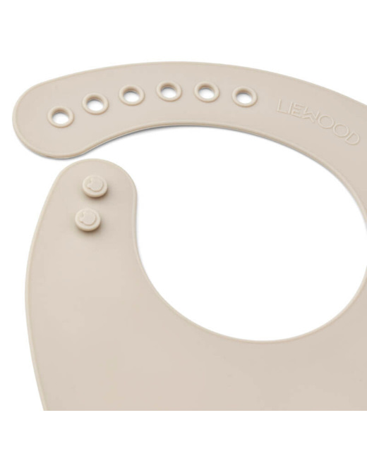 Lot de 2 bavoirs en silicone Tilda - Leopard / Sandy
