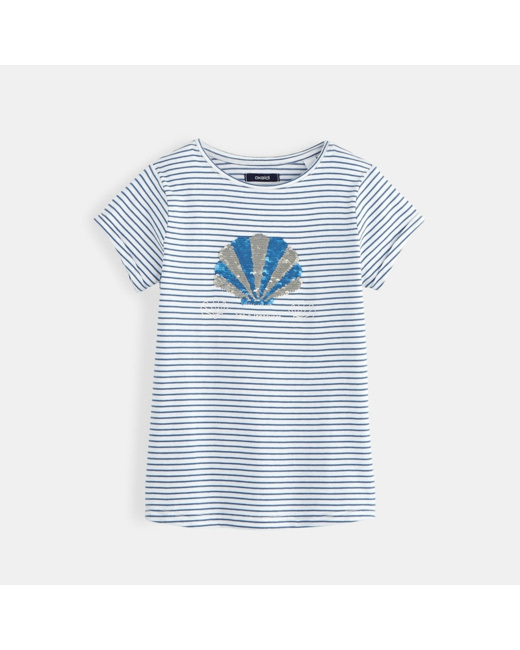 T-shirt à motifs bleu fille