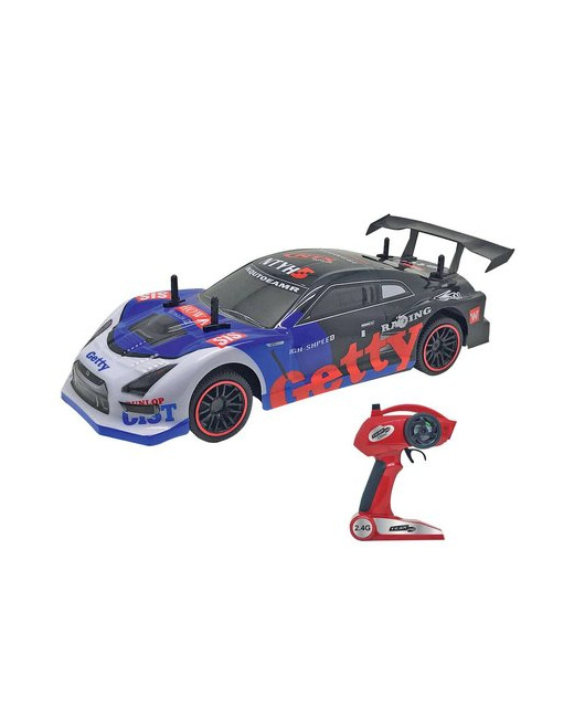 Voiture de course bleue radiocommandée 1/14ème