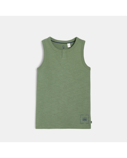 Débardeur uni vert garçon