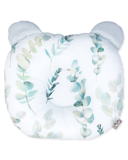 Coussin anti-tête plate réversible en velvet, Eucalyptus