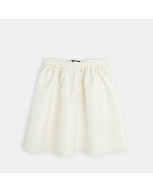 Jupe patineuse en jacquard irisé beige fille