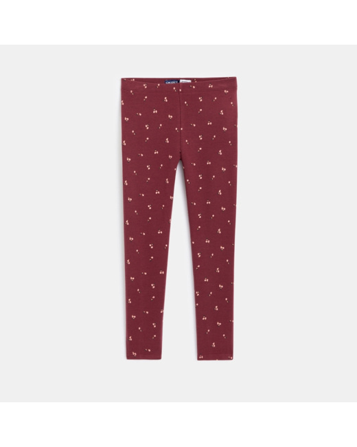 Leggings chauds imprimés rouge fille