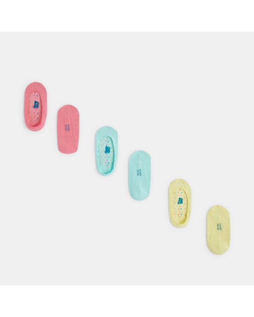 Socquettes invisibles à pois (lot de 3) rose fille