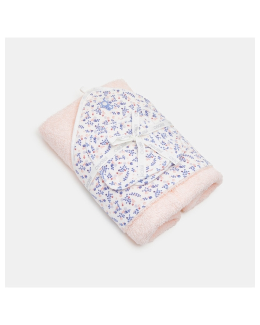 Ensemble cape de bain et carrés fleuris