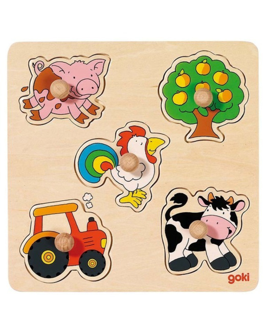 Puzzle à boutons en bois à la campagne