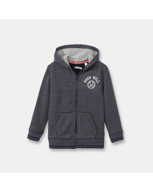 Sweat-shirt à capuche bleu garçon