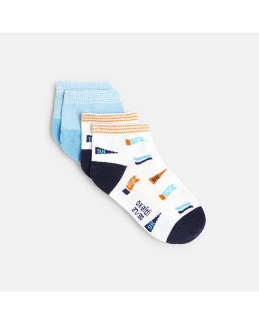Socquettes drapeaux (lot de 2) bleu garçon