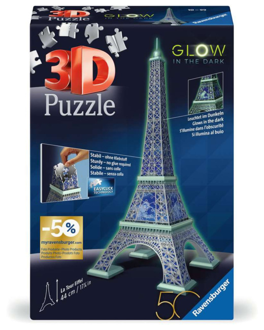 Puzzle Tour Eiffel phosphorescente Édition 50 ans - de 10 ans