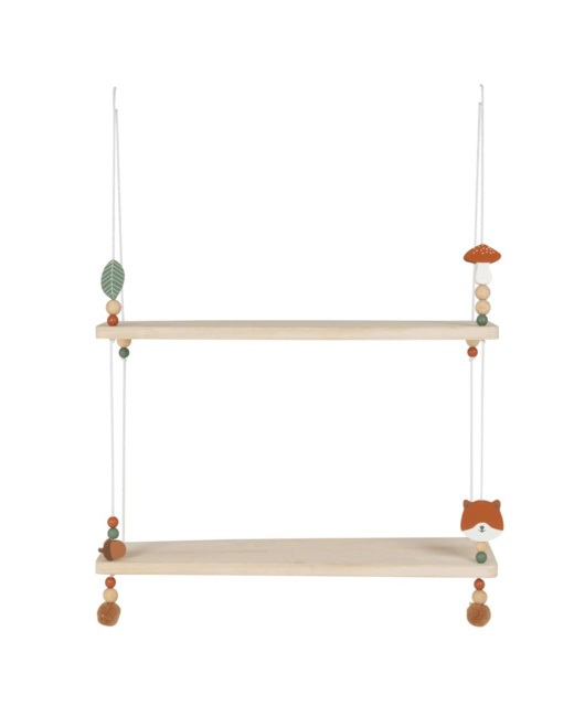 Etagère suspendue en bois de paulownia avec cordes en coton