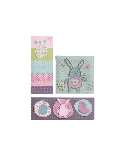 3 tableaux animaux : decoration murale bebe Libellule