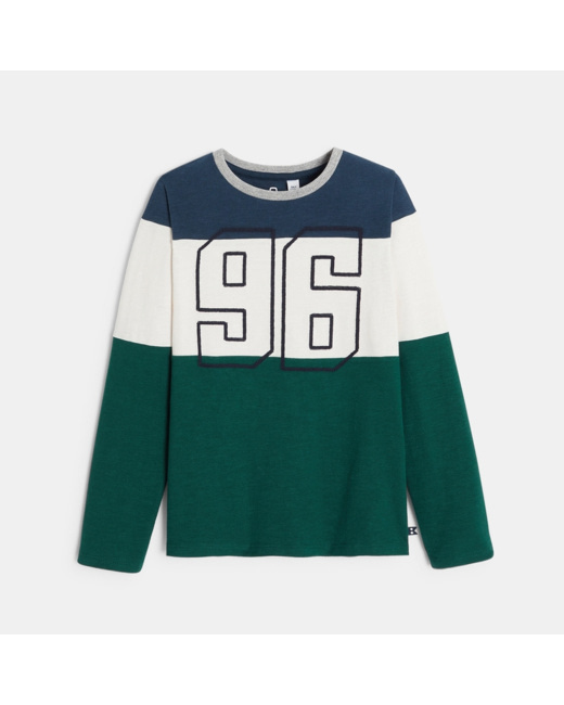 T-shirt manches longues "96" vert garçon