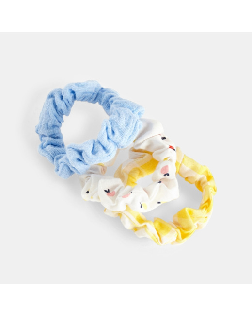 Elastiques chouchous fantaisie (lot de 3) bleu fille