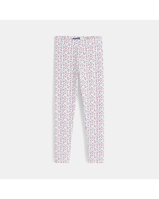 Legging imprimé coton bio blanc fille