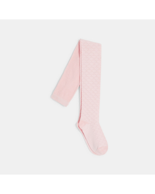 Collant en tricot fantaisie roses fille