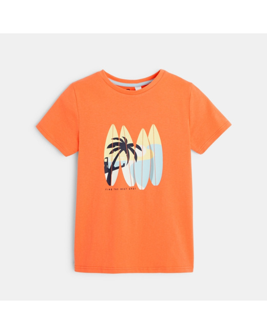 T-shirt manches courtes à motif orange garçon