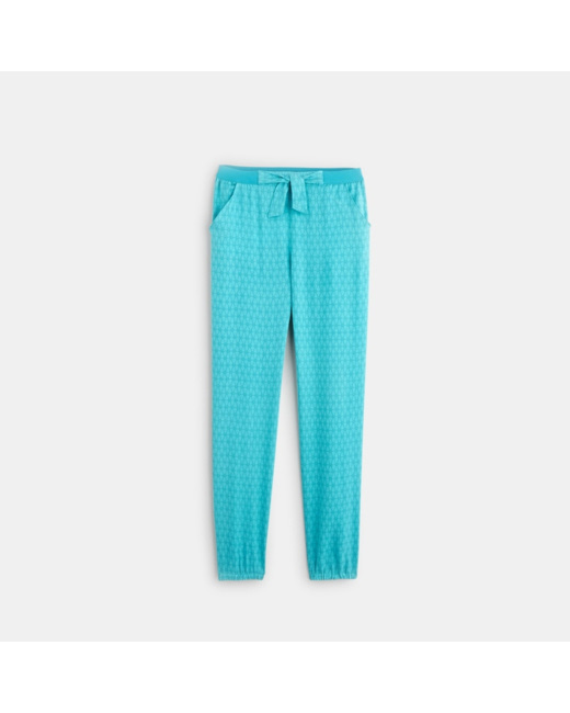 Pantalon fluide imprimé turquoise fille