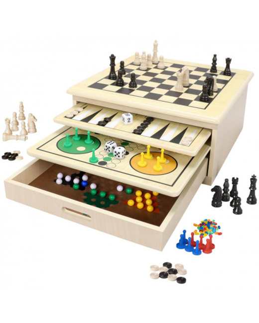 Coffret de jeux en bois
