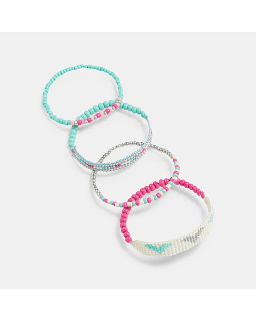 Bracelet perlés (lot de 4) rose fille