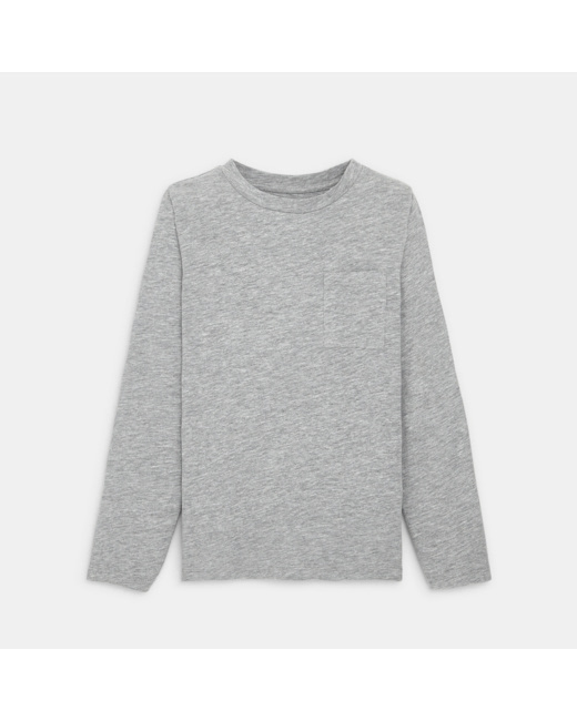 T-shirt uni en coton gris garçon