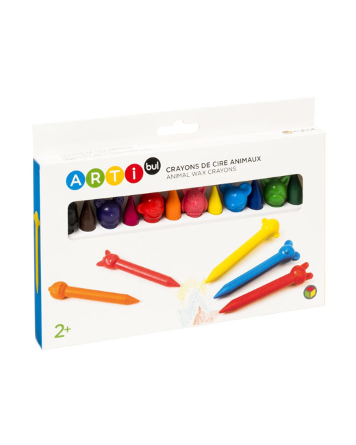 12 crayons de cire animaux