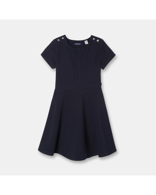 Robe évasée unie bleue fille