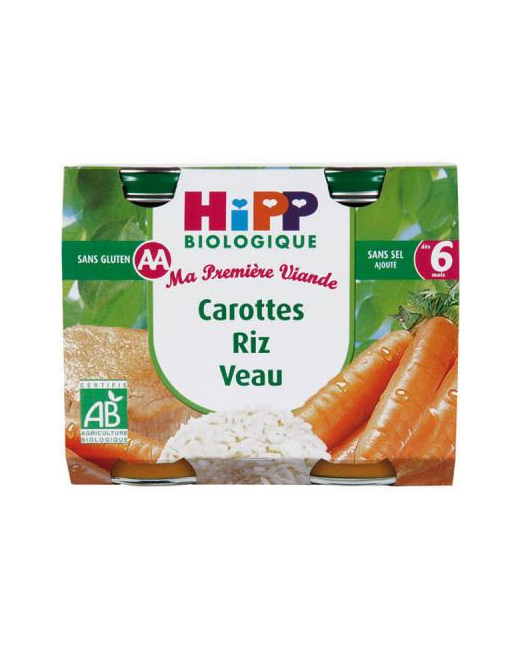 Carottes Riz Veau - 2 pots 190g - 6 mois
