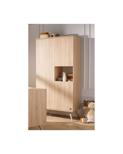 Armoire 1 grande et 2 petites portes bois Seventies