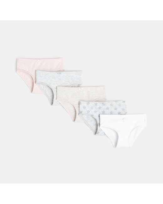 Lot de 5 culottes fantaisie rose fille