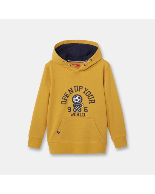 Sweat-shirt à capuche jaune garçon