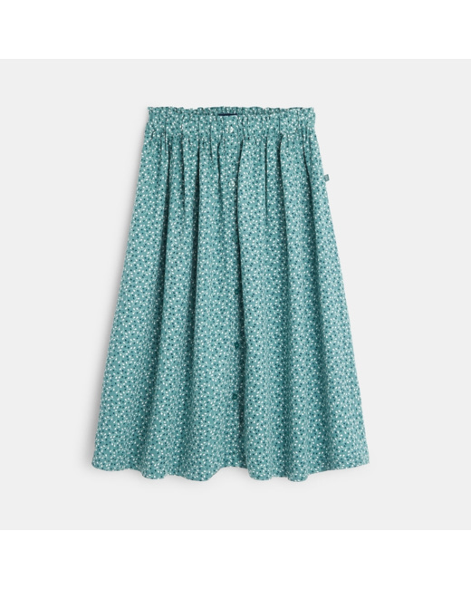 Jupe longue évasée verte fille